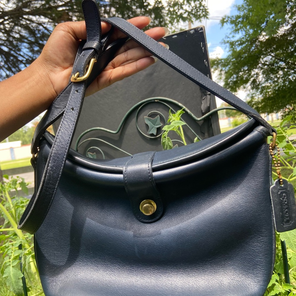 Coach Midnight Blue Leather Shoulder Bag